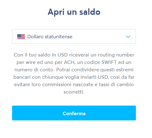 aprire un conto americano su wise